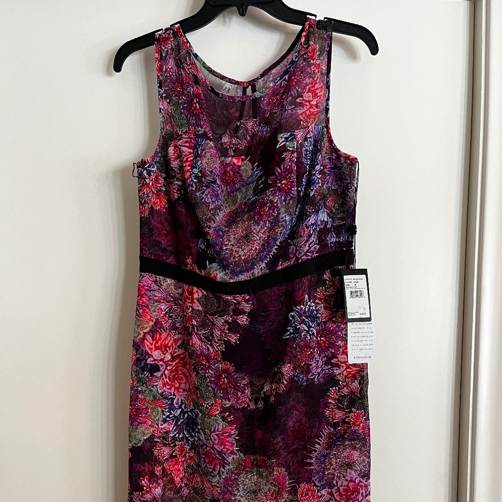 Adriana Papell illusion sheath dress size 10